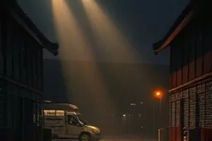 电流之外剧集封面，霓虹灯管照亮潮湿暗巷